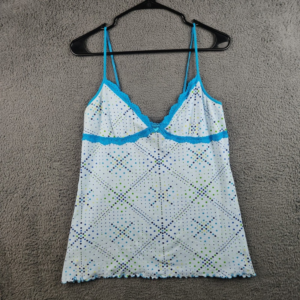 Vintage Y2K Victoria's Secret PINK Camisole Lace Trim BabyDoll Tank Womens Large